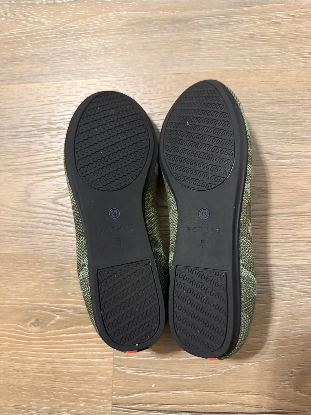 Rothy's Olive Camo Knit Slip-On Loafers, EUC, Size 5
